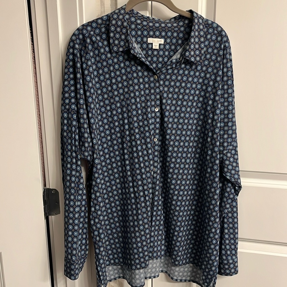 JJill shirt XL shades of blue and tan